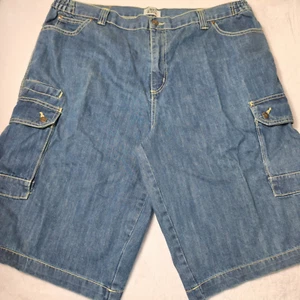LIBERTY BLUES Denim Cargo Short Mens Sz 42/Tall Blue Rugged Workwear Casual Flex - Picture 1 of 8