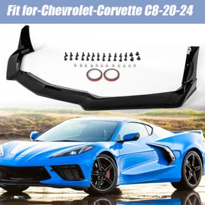 For 2020 2021-2023 2024 Corvette C8 Z51 Car Gloss Black Front Bumper Lip Spoiler - Picture 1 of 13