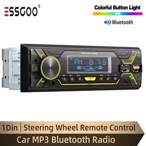 Bluetooth Single 1 DIN Car Stereo Radio MP3 Player AUX USB AM FM Head Unit Audio - Picture 1 of 12