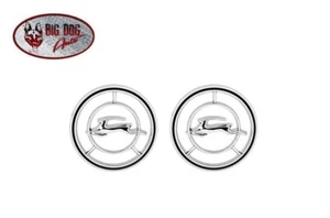 1965 - 1966 emblema circular Impala delantero guardabarros acento negro - par - Imagen 1 de 24