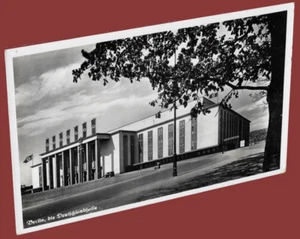German WW2 Third Reich Postcard Berlin - Deutschlandhalle 1938 - Picture 1 of 3