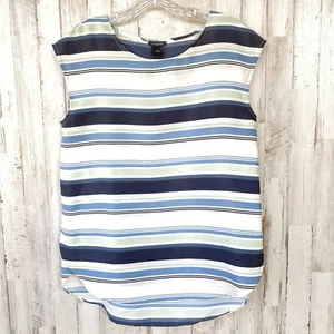 Blusa para mujer Ann Taylor talla pequeña sin mangas a rayas carrera trabajo informal usada en excelente estado  - Imagen 1 de 6