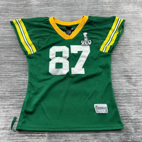 Green Bay Packers Jersey Sz L Womens #87 Jordy Nelson Super Bowl XLV Rhinestones Cover