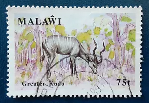 MALAWI Africa 1991 75t Used Greater Kudu Antelope Mi 567 Scott 584 Superb 7220 - Picture 1 of 2