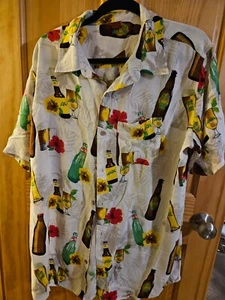 Camisa de manga corta Junction West XXL con cuello abotonada y tema bebida XXL para hombre - Imagen 1 de 4