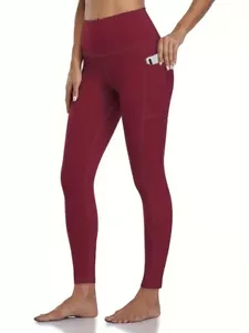 Womens High-Waist Yoga & Running Leggings w/Pockets Lined 3 Colors L-XXL - Picture 1 of 11
