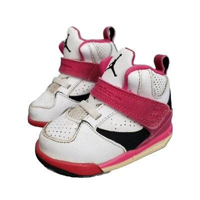 Nike Jordan Flight 45 High TD Bebé 4C Blanco Negro Rosa Niñas Zapatos 837025-158 Foto 1 de 4