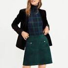 Loft Women’s Faux Suede Green Shift Skirt Size 10 Pockets