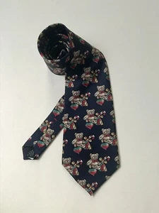 American Traditions Christmas Theme Italian Silk Necktie Teddy Bear/Toy 58” x 4” - Picture 1 of 11