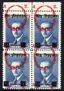 Albania 1927 President Zogu RARE MAJOR SHIFT Sc# 202 Mint VF OG NH SCARCE - Picture 1 of 2