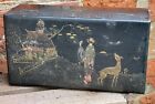 Antique Chinese Chinoiserie Wooden Box / Jewellery Trinket Box 