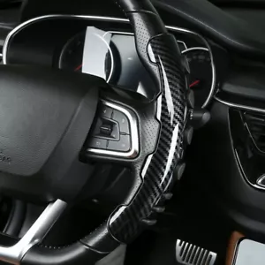 2PCS Carbon Fiber Car Steering Wheel Booster Cover Non-Slip Trim Car Accessories - Picture 1 of 13