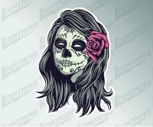 Mexican Sugar Skull Vinyl Decal Sticker for Window Car van bike Laptop Fridge - Picture 1 of 1