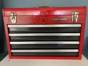 Craftsman toolbox, Mechanic’s tool box chest SEARS, VTG USA w tools! 4 drawers * - Picture 1 of 14