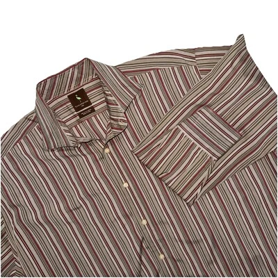 Camisa de Vestir Tailorbyrd 100% Algodón 2 Capas Talla XXL Multicolor Rayas Foto 1 de 4