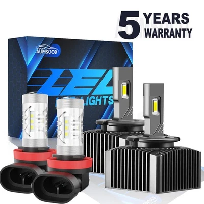 For GMC Terrain SLE SLT 2018-2021 LED Headlight + Fog Light Bulbs Conversion Kit - Image 1 of 4