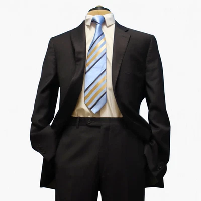 Peter Millar 2 Piece Suit 42T Charcoal Gray Wool Flat Front Dual Vent 2 Button - Image 1 of 4