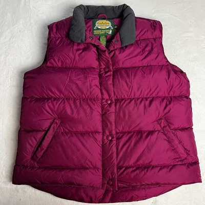 Cabela's Goose Down filled Puffer vest women's size Medium Maroon  - Image 1 of 4