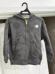 New Garanimals 365 Kids Long Sleeve Outer Space Graphic Gray Zip Hoodie Size 5 - Picture 1 of 12