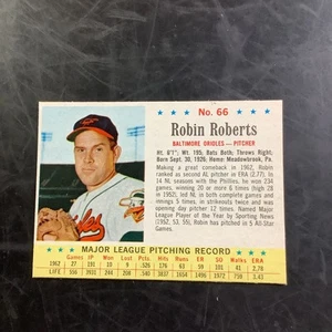 1963 Post Cereal #141 ROBIN ROBERTS Baltimore Orioles SET BREAK VINTAGE EX + ! - Picture 1 of 8
