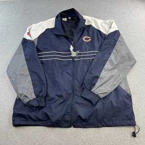 Chicago Bears Jacket Mens XL Blue Gray White NFL Football Reebok SI Windbreaker - Picture 1 of 13
