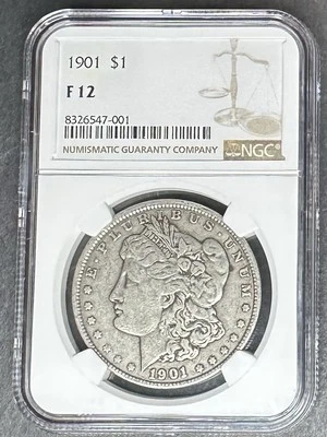 1901 Morgan Dollar NGC F-12, Buy 3 Items, Get $5 Off!! - Image 1 of 2