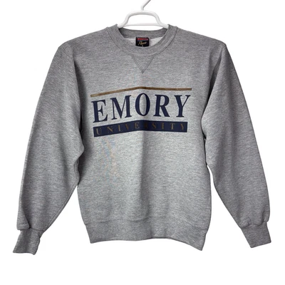 Sudadera De Colección Emory University Cuello Redondo Adulto Pequeña Gris Hecha en EE. UU. Foto 1 de 4