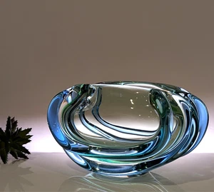 Art Deco Bauhaus streamline Czech Jaroslav Beranek Skrdlovice Cigar Ashtray Bowl - Picture 1 of 15
