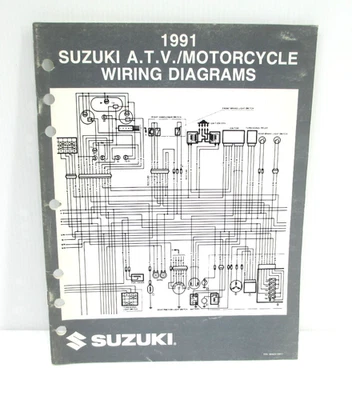 Official 1991 Suzuki Wiring Diagram Manual M Model Motorcycle ATV 99923-13911 - Image 1 of 4