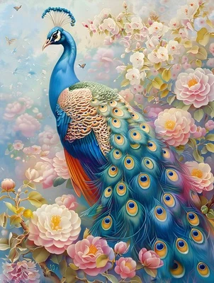 Arte de pared vintage de animales pavo real y flores decoración del hogar lienzo impresiones pintura 266 Foto 1 de 4