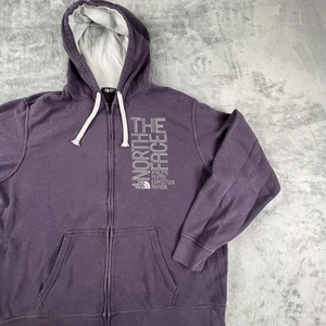 The North Face Hoodie Herren XL Lila Full Zip Grafik Fleece Kordelzug Logo - Bild 1 von 18