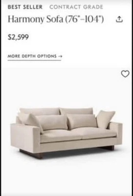 Диван West Elm Harmony 92 дюйма - Изображение 1 из 4