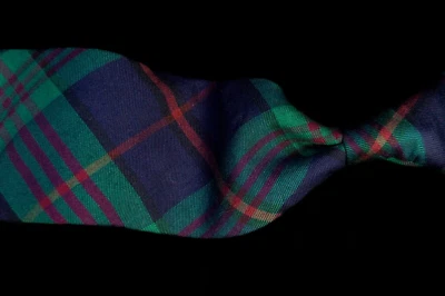 Gant - Men's Navy & Green Plaid Check Neck Tie Foto 1 de 4