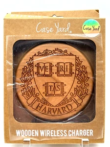Harvard University Wooden Wireless Charger Cell Phone Devices NIB Case Yard - Picture 1 of 4