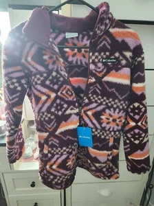 NEW Columbia West Bend Full Zip Fleece Jacket Berry Aztec Peaks Youth Large YL - Picture 1 of 3