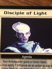 DISCIPLE OF LIGHT BABYLON 5 CCG RARE CARD NEAR MINT NEVER PLAYED THE SHADOWS