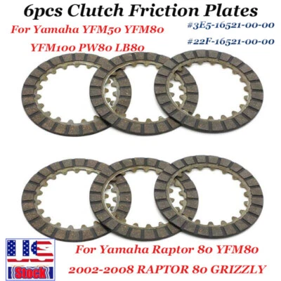 Clutch Friction Plates For Yamaha YFM50 YFM80 YFM100 PW80 LB80 #3E5-16521-00-00 - Изображение 1 из 4