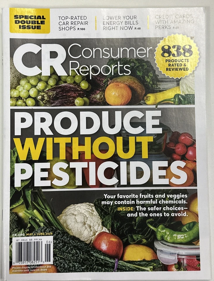 Consumer Reports Magazine May June 2024 Produce Without Pesticides - Imagem 1 de 1