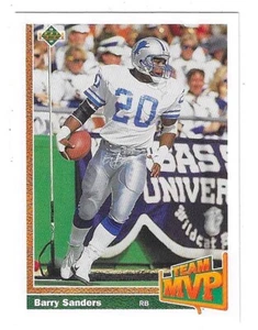 1991 UPPER DECK BARRY SANDERS TEAM MVP #458 DETROIT LIONS  - Picture 1 of 2