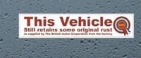 BMC Funny internal window sticker classic car Triumph,Mini,Morris 200mm