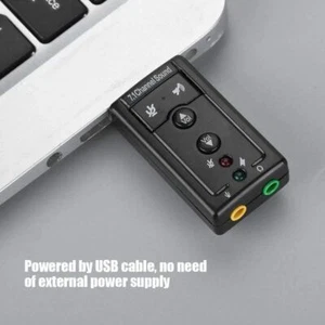 3D Virtual Mini USB Sound Card 7.1 USB 2.0 External Sound Card TV - Photo 1/11