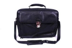 PICARD Herren Laptoptasche Aktentasche Umhängetasche Business Leder Schwarz - Picture 1 of 8