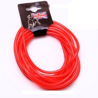 12x GUMMY JELLY RUBBER BANGLES SHAG BANDS FRIENDSHIP BRACELETS WRISTBANDS RED