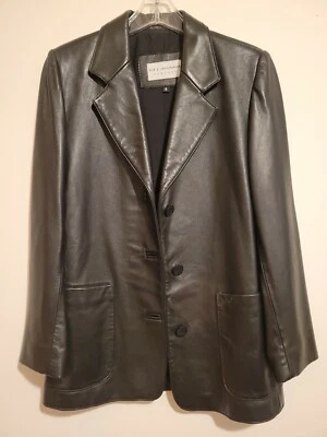 Chaqueta de cuero negra forrada Bod & Christensen Couture para hombre talla 6 Foto 1 de 4