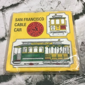 Vintage Cocktail Napkins San Francisco Cable Car Decoupage Crafts Open Set Of 17 - Picture 1 of 4