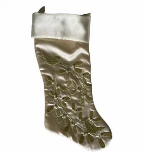 Martha Stewart Everyday Hand Perlen bestickt cremeweiß Weihnachtsstrumpf - Bild 1 von 6