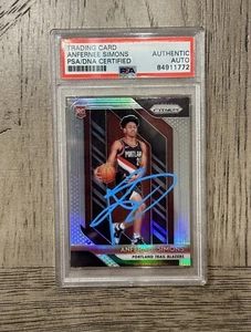 ANFERNEE SIMONS SIGNED 2018-19 PANINI PRIZM SILVER RC #61 ON CARD AUTO PSA COA - Picture 1 of 2