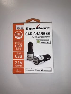 Cellet Universal High Powered 10Watt / 2.1A Dual USB iPhone Android Car Charger - Image 1 of 2