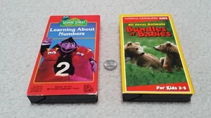 VHS 2-pack, National Geographic Kids... AND Sesame Street Learning About Numbers - Picture 1 of 10