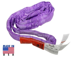 USA Made 6' Endless Round Sling Purple Axle Strap Tow Rigging Lifting Crane Pull - Picture 1 of 2